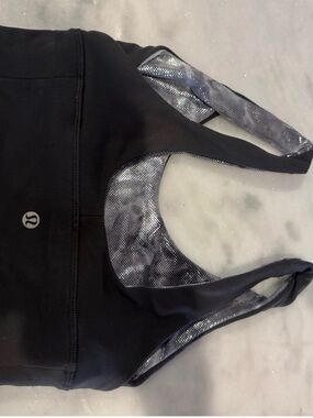 lululemon athletica Black Tank Top with Silver Accent